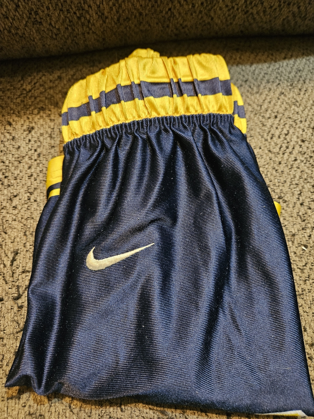 Nike Kids Navy and Yellow Sport Shorts